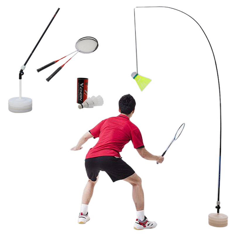 Badminton Rebound Trainer - مجموعة قضيب تدريب كرة الريشة المنفردة،