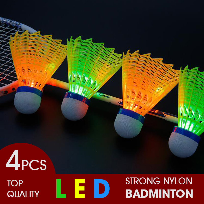 Badminton Nylon Shuttlecock - WELKIN 4 قطعة الليل المظلم LED